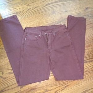 Men's Levi's 514 dark red straight fit pants 32x36